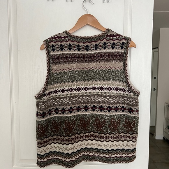 SOLD Vintage Christmas Green Sweater Vest - Picture 5 of 6